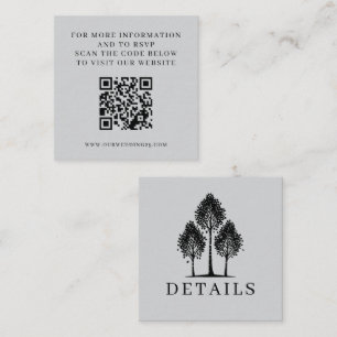 Tarjeta De Recepción QR Boda de árbol de águila gris
