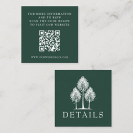 Tarjeta De Recepción QR Boda de árbol verde