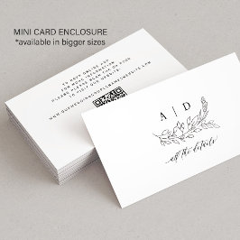 Tarjeta De Recepción QR code black white monogram wedding details