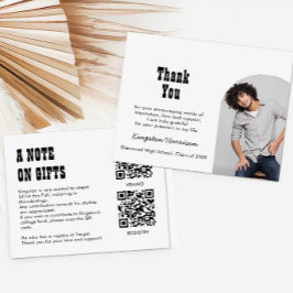 Tarjeta De Recepción QR Code Collage Fund -cum-Thank You Grad Enclosure