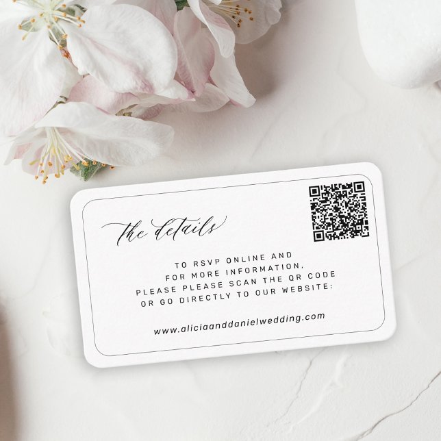 Tarjeta De Recepción QR CODE detalles modernos y elegantes del sitio we (Subido por el creador)