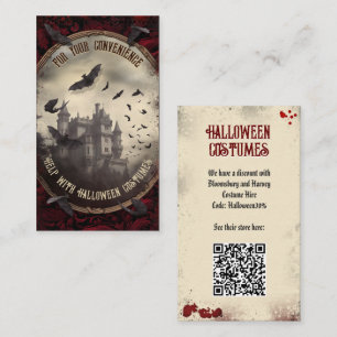 Tarjeta De Recepción QR Code Halloween Disstuve sitio web Dracula Castl