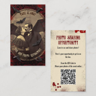 Tarjeta De Recepción QR Code Halloween Fotos sitio web Romantic Dracula