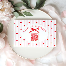 Tarjeta De Recepción QR Code Registry Valentines Day Hearts