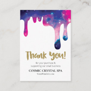 Tarjeta De Recepción *~* QR COSMIC DRIP - Logo GRACIAS Revisión AP8