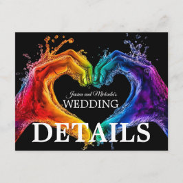 Tarjeta De Recepción 🌈❤️QR + DETALLES de la Boda Heart of Pride weddin