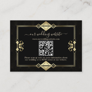 Tarjeta De Recepción QR Elegant Art Deco Casino Vegas 20