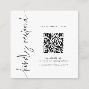 Tarjeta De Recepción QR Elegant Calligraphy Boda square RSVP