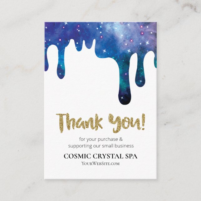 TARJETA DE RECEPCIÓN *~* QR. LOGO COSMIC GRACIAS POR REVISAR DRIPS AP8 (Anverso)