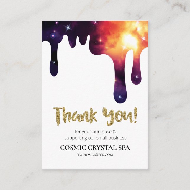 Tarjeta De Recepción *~* QR. LOGO DRIP COSMIC GRACIAS A LA Revisión AP8 (Anverso)