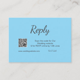Tarjeta De Recepción QR RSVP sitio web de boda RSVP simple blanco negro