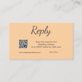 Tarjeta De Recepción QR RSVP sitio web de boda RSVP simple blanco negro