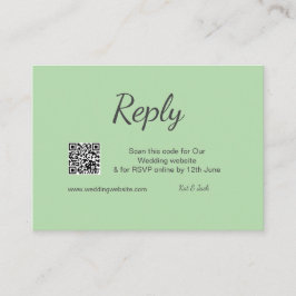 Tarjeta De Recepción QR RSVP sitio web de boda RSVP simple blanco negro