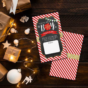 Tarjeta De Recepción "¡Qué alegría, es un chico!" Baby Shower de navida