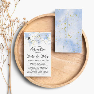 Tarjeta De Recepción "¡Que comience la aventura!" Baby Shower de mapa d