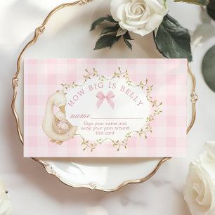Tarjeta De Recepción Qué grande es la barriga Silly Goose Pink Gingham