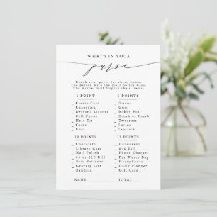 Tarjeta De Recepción ¿Qué hay en tu bolso? Juego de Fiesta Bridal Showe