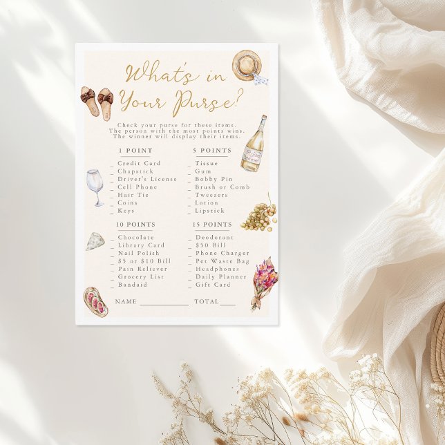 Tarjeta De Recepción ¿Qué hay en tu bolso? Winery Picnic Bachelorette (Subido por el creador)