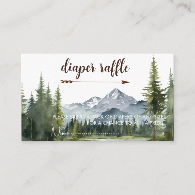 Tarjeta De Recepción Que la aventura comience el pañal Raffle Baby Show (Anverso)