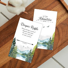 Tarjeta De Recepción Que la aventura empiece Baby Shower Diaper Raffle