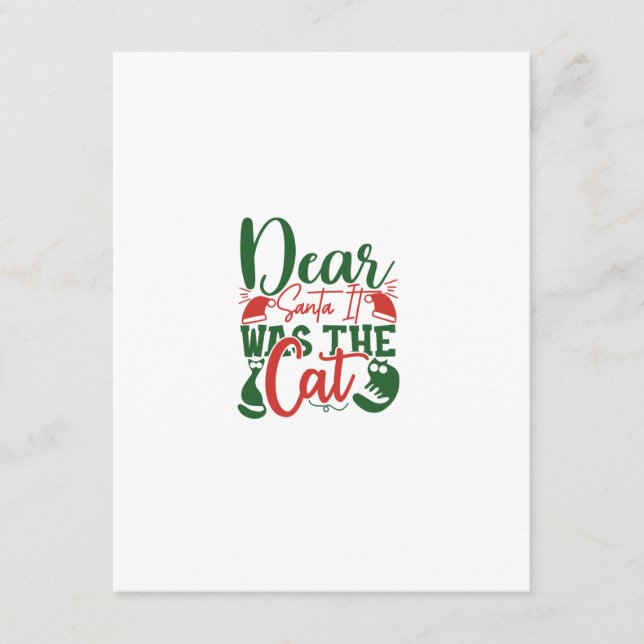 Tarjeta De Recepción Querido Papá Noel Era El Gato (Anverso)