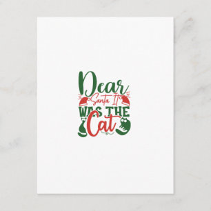 Tarjeta De Recepción Querido Papá Noel Era El Gato