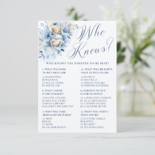 Tarjeta De Recepción ¿Quién Sabe Una Ducha Azul De Principito Real?