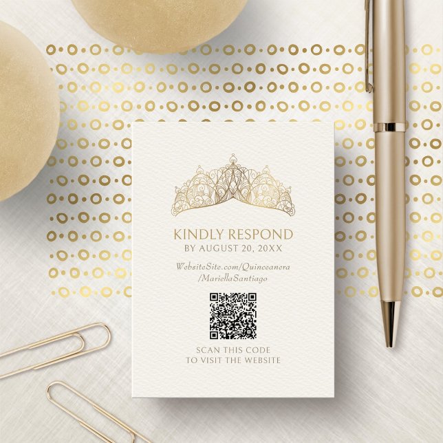 Tarjeta De Recepción Quinceanera QR RSVP (Subido por el creador)