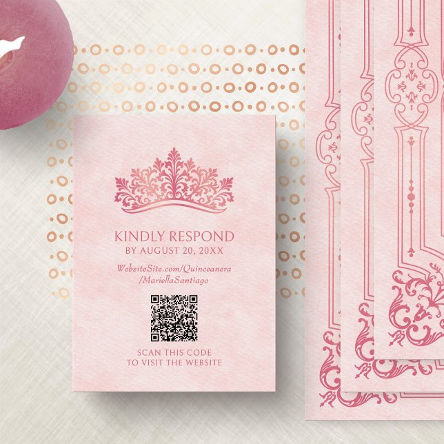 Tarjeta De Recepción Quinceanera QR RSVP (Subido por el creador)