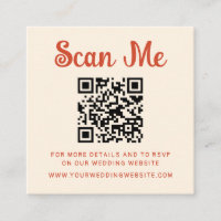 Quirky Boda manuscrito Código QR RSVP