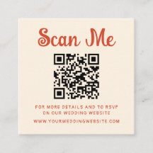 Quirky Boda manuscrito Código QR RSVP