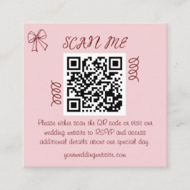 Tarjeta De Recepción Quirky caprichoso y caprichoso Boda rosado