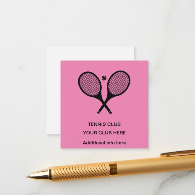 Tarjeta De Recepción Raca de tenis rosa personalizada (Anverso/Reverso In Situ)
