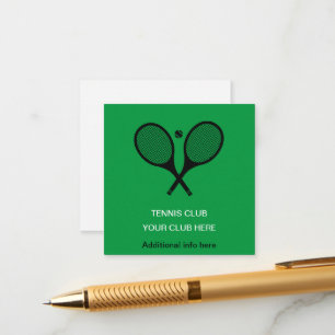Tarjeta De Recepción Raca de tenis verde personalizada