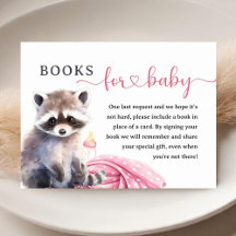 Raccoon Baby Shower Chica Rosa Libros Para Bebés