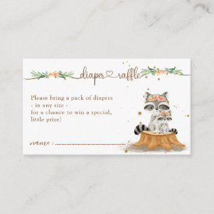 Tarjeta De Recepción Raccoon Baby Shower New Mommy Diaper Raffle