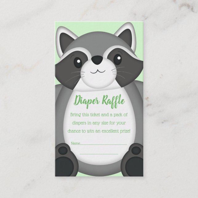 Tarjeta De Recepción Raccoon Baby Shower Woodland (Anverso)