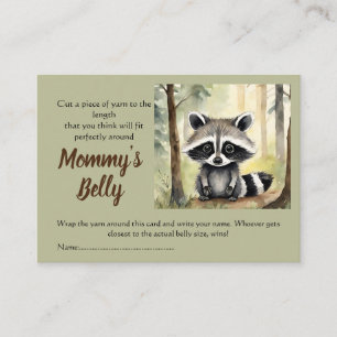 Tarjeta De Recepción Raccoon lindo adivina Belly de mamá juego de bebé