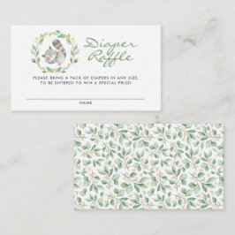 Tarjeta De Recepción Raccoon Wreath Baby Shower Diaper Raffle