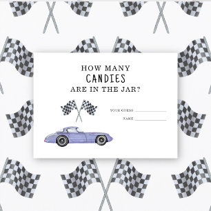 Tarjeta De Recepción Race car - adivina cuántos caramelos hay en el fra