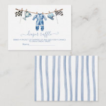 Race Car clothesline Diaper Raffle card