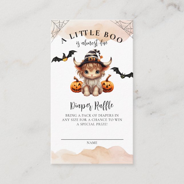 Tarjeta De Recepción Raffé de calabaza de Halloween de vaca de pequeño  (Anverso)