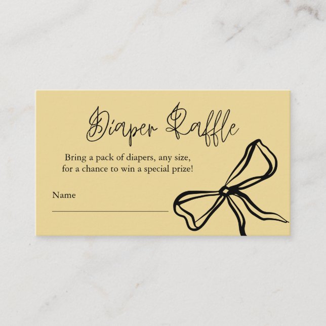 Tarjeta De Recepción Raffé de pañal de barro negro amarillo blanco (Anverso)