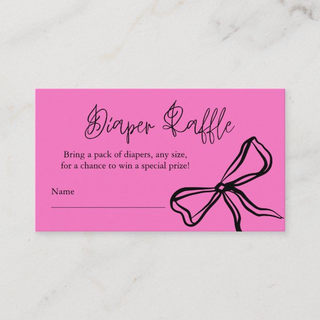 Tarjeta De Recepción Raffé de pañal de vaca negro rosado lindo (Anverso)