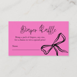 Tarjeta De Recepción Raffé de pañal de vaca negro rosado lindo