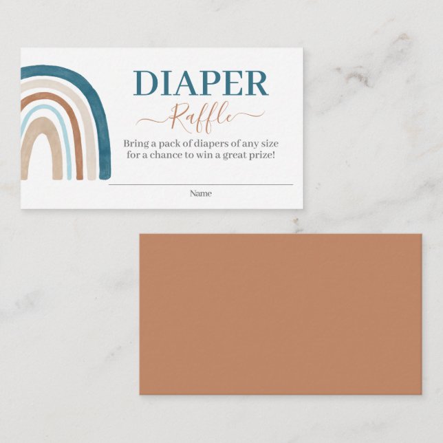 Tarjeta De Recepción Raffle arcoiris azul (Anverso / Reverso)