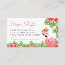 Raffle Baby Shower de color rosa floral tropical