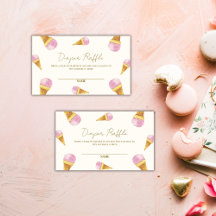 Raffle Baby Shower de verano de crema de hielo