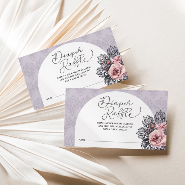 Tarjeta De Recepción Raffle Baby Shower Diaper de Bruja Gótica Hallowee (Subido por el creador)