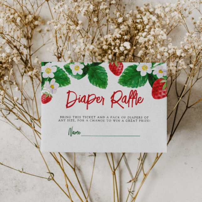 Tarjeta De Recepción Raffle Baby Shower Diaper de fresa de verano (Subido por el creador)